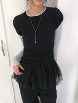 ナティンテンセルパフシャーリングショートスリーブTシャツ