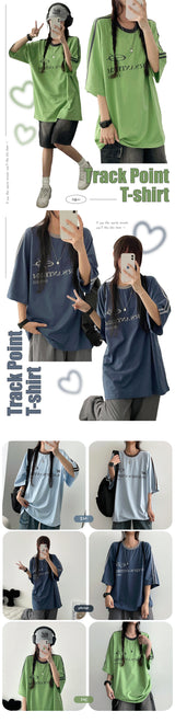 Pledin sporty raglan short-sleeved T-shirt