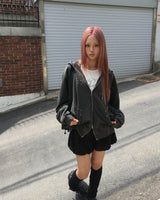 Pigment stud hood jumper