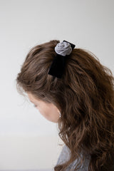 Rose velvet ribbon hairpin (2colors)