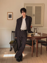 Chase Herringbone Wide Denim Pants