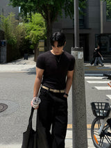 Nagrang ribbed muscle short sleeve