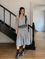 ミオピンストライプ オフショルダー レイヤード セット