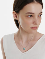 26SS★ [Premium Plating] Pennysense AB(W) Goutte Necklace Amazonite