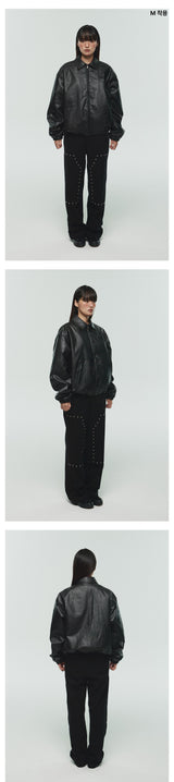 ITZ MINI LOGO VEGAN LEATHER JACKET