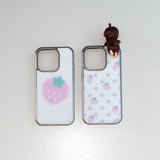 [MADE] STRAWBERRY BLUR PHONE CASE (glass silver bumper)