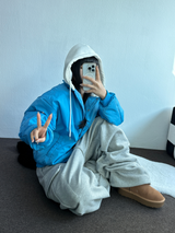 キディリング ポイント フロントプリーツ バルーンパンツ💙🩶🖤 - 3カラー