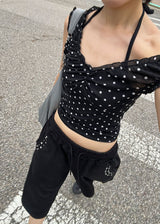 SHIRRING DOT 2-WAY TOP