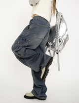 bel cargo denim pants(2color)