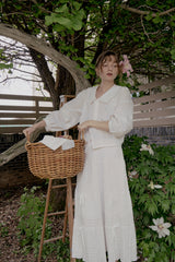 Carrot ribbon skirt_ivory