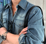  Seattle Hachi Western Brushed Overfit Denim Shirt