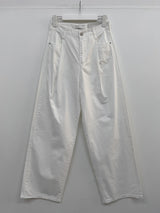 121 One Tuck Cotton Wide Pants