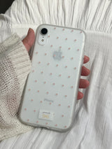 dot phonecase 半透明ドット柄ケース ベビーピンク