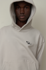 EEERRR Basic logo needlework hoodie (Gray)