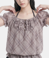 Rielle Plaid Halter Blouse