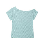 クロスオフショルダー Tシャツ- ミント