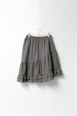 unbal shirring banding midi skirt(2colors)