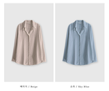 ロニヴ シルキー ヒドゥンボタン ブラウス / 5カラー