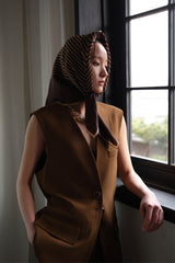 Overfit Sleeveless Jacket_Brown