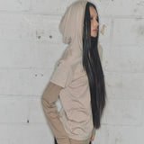 STRIPE LAYERED HOODIE (BEIGE) F25ZB024