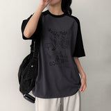 ラグオーバーサイズフィットカラーラグランショートスリーブTシャツ