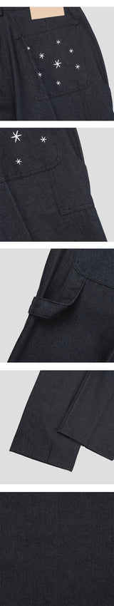 [Unisex] non pade バックステッチ デニムパンツ