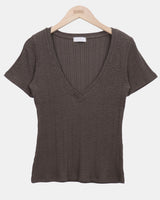 Perton Deep V-Neck Short Sleeve T-Shirt