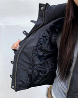 Rayun Fur Hood Short Zip-Up Padding Jacket