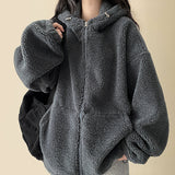 Lanit Boxy Popgle Fleece Hoodie Zip-Up