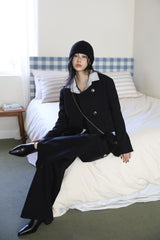 Cotton diagonal tweed jacket