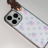 [MADE] STRAWBERRY DOT PHONE CASE (magsafe glass silver bumper)