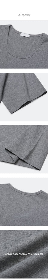 [BASIC ITEM] Soft u neck half t-shirts(5color)