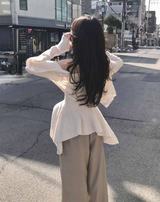 wave asymmetric flare knit cd + top set