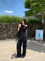 [MADE] Kaen Nylon Layered Skirt Banding Pants