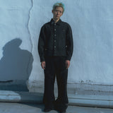 Western boots cut work pants / Black