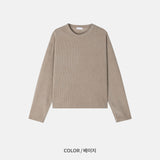 カインワッフルクロップロングスリーブ 3C
