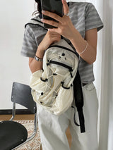 モジュラ ナイロン ドローストリング バックパック ラージハイキングバッグ 6カラー