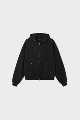 Hold rivet crop hooded zip-up