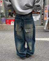 Double back pocket denim pants