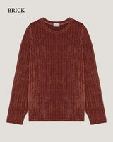 (UNISEX) ベロア リブド ラウンド ロングスリーブ