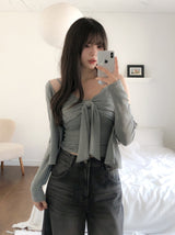 Simone Tie Ribbon Cardigan Set