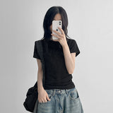 Zandot see-through sleeveless layered short-sleeved T (4 colors)