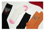 Geometric color block casual and comfortable multi-color animal print socks