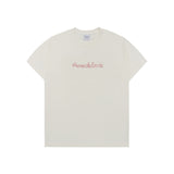 24FW チェーン刺繡スクリプトプリンティングショートスリーブTシャツ クリーム