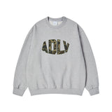 25SS ファブリックアップリケスウェットシャツ メランジ