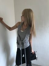 ラップホルターネックスリーブレス