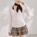 Eira Halter Layered Shirring T-shirt