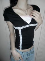 [MADE] Okiel Lace Short Sleeve Tee
