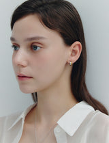 26SS★ Champagne Full Moon Silver (C) Duo Earrings S