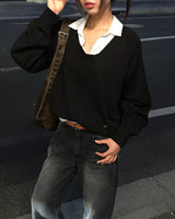 [ORIGINAL] メローUネックロングスリーブニット